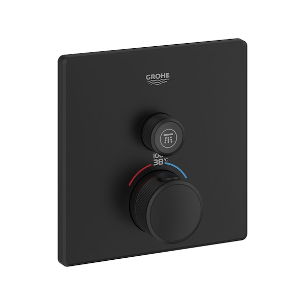 Single Function Thermostatic Valve Trim, Black